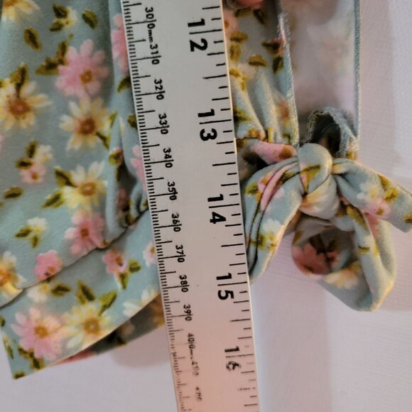 Full Circle Trends Womens Lounge Dress Sz 3X 3/4 Sleeves Green & Pink Floral - Picture 9 of 13